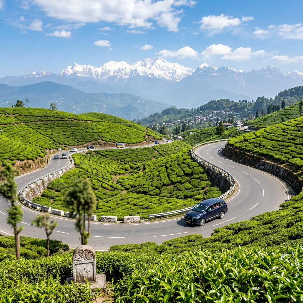 Scenic mountain road in Himalayas